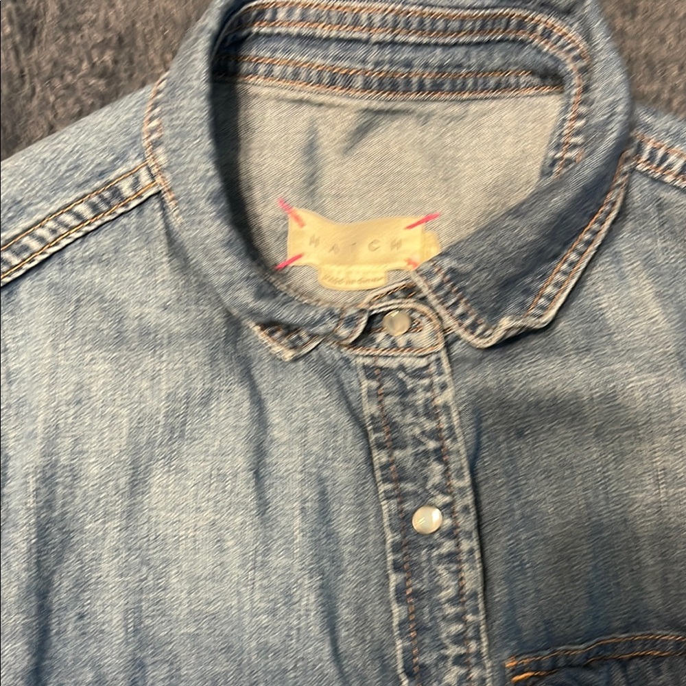 Hatch Blue Button Down Denim Shirt